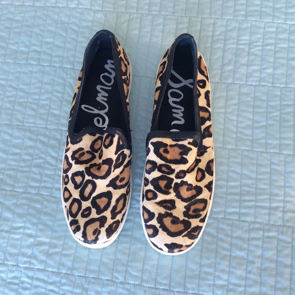 🔹 Sam Edelman Cheetah Print Hair Calf Slip Ons